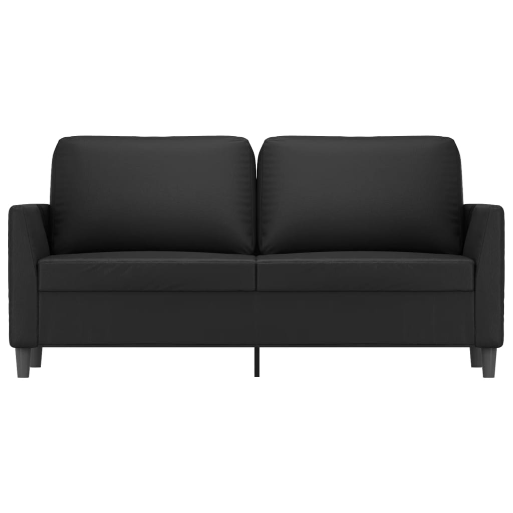 2-Seater Sofa Black 140 cm Faux Leather