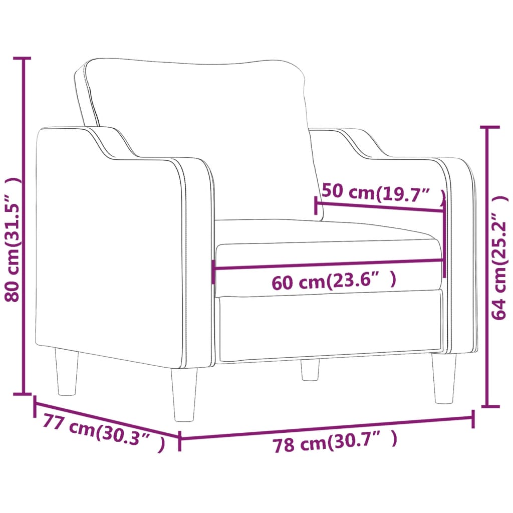 Sofa Chair Black 60 cm Fabric