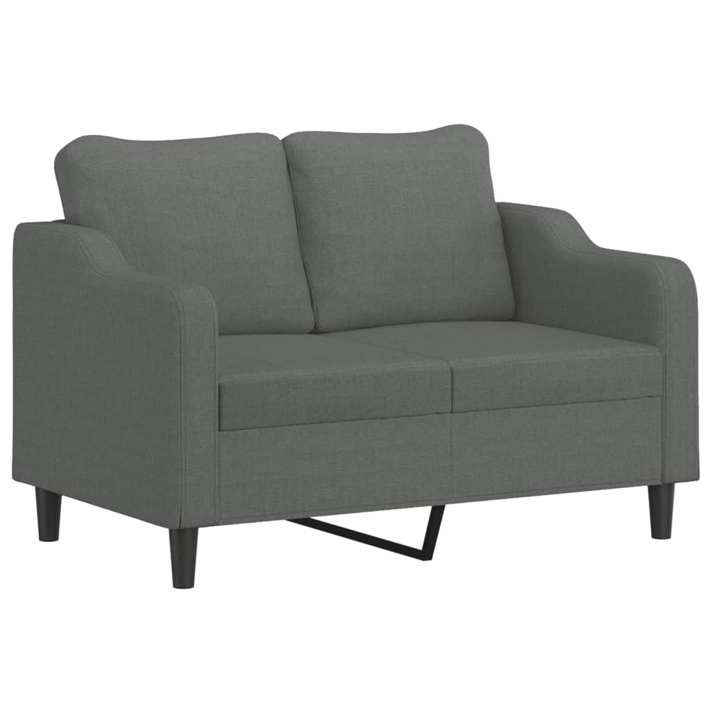 2-Seater Sofa Dark Grey 120 cm Fabric