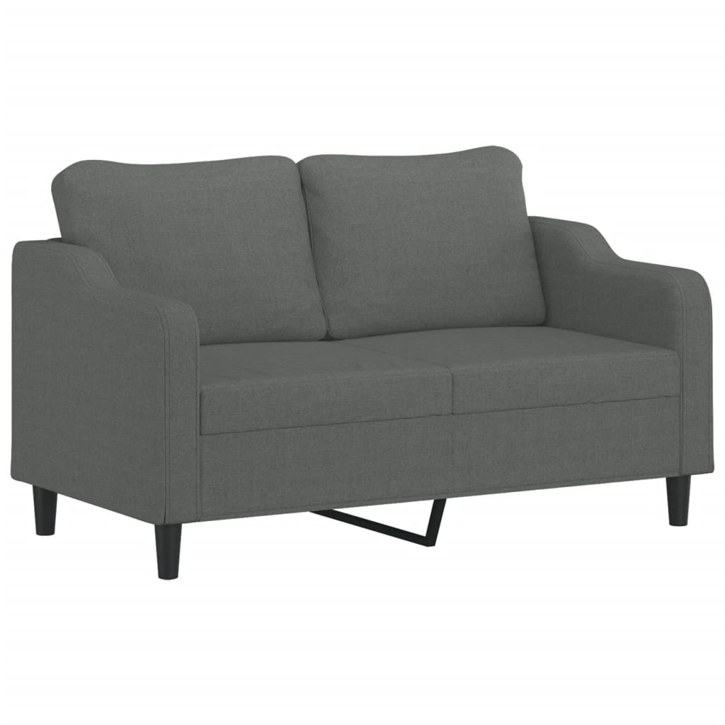 2-Seater Sofa Dark Grey 140 cm Fabric