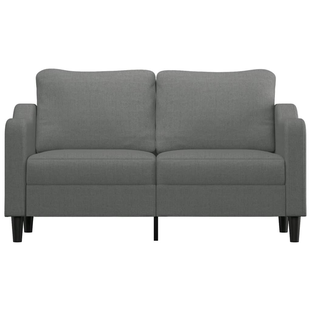 2-Seater Sofa Dark Grey 140 cm Fabric