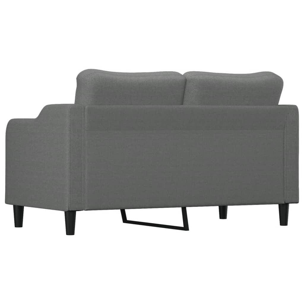 2-Seater Sofa Dark Grey 140 cm Fabric