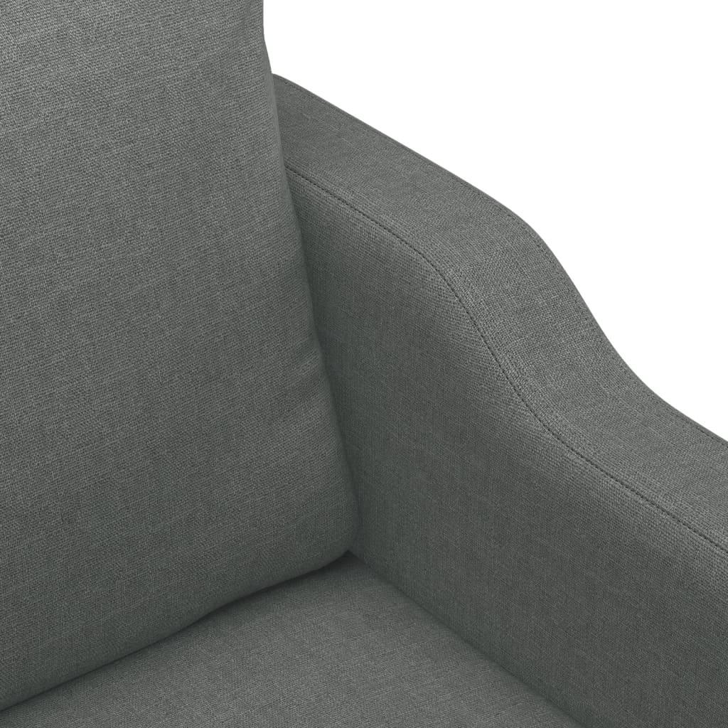 2-Seater Sofa Dark Grey 140 cm Fabric