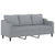 3-Seater Sofa Light Grey 180 cm Fabric