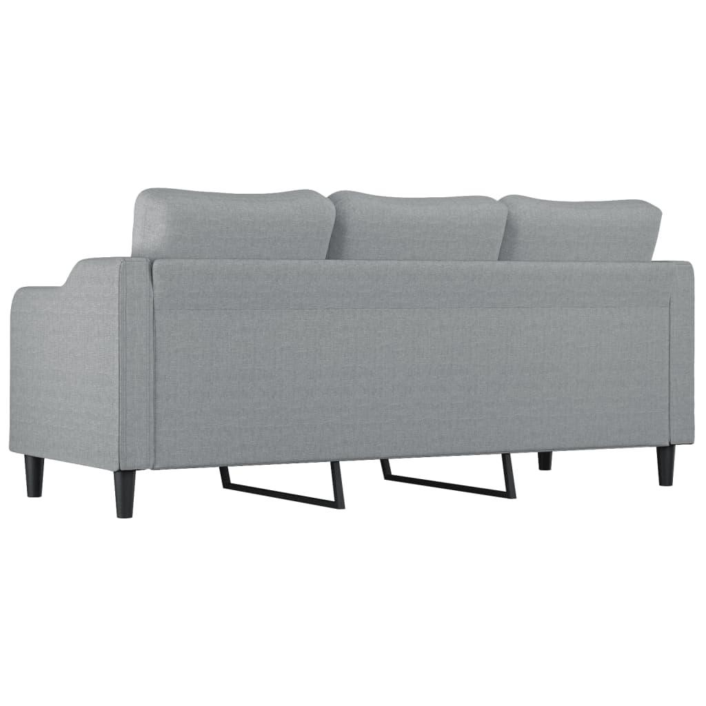 3-Seater Sofa Light Grey 180 cm Fabric