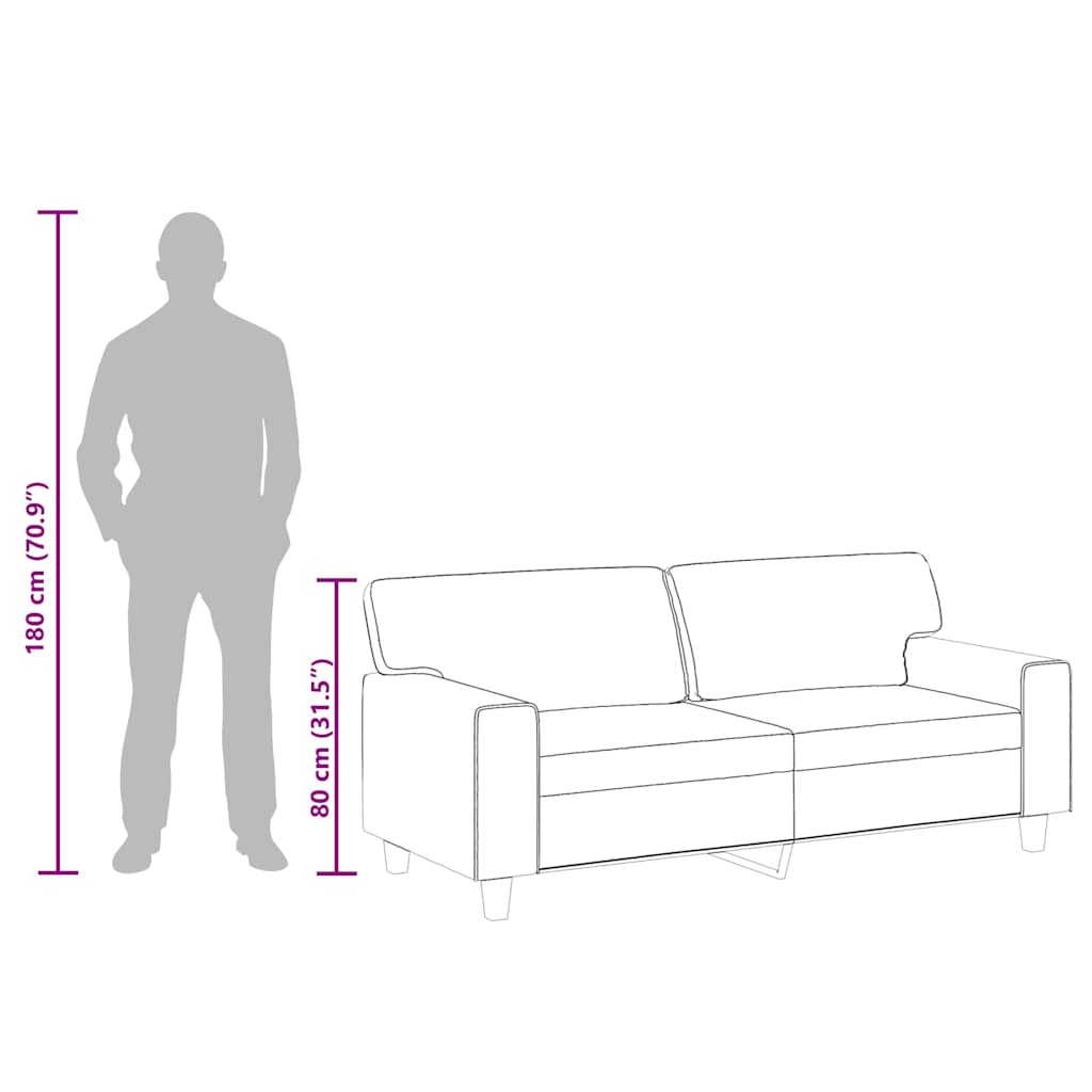 2-Seater Sofa Cappuccino 140 cm Faux Leather