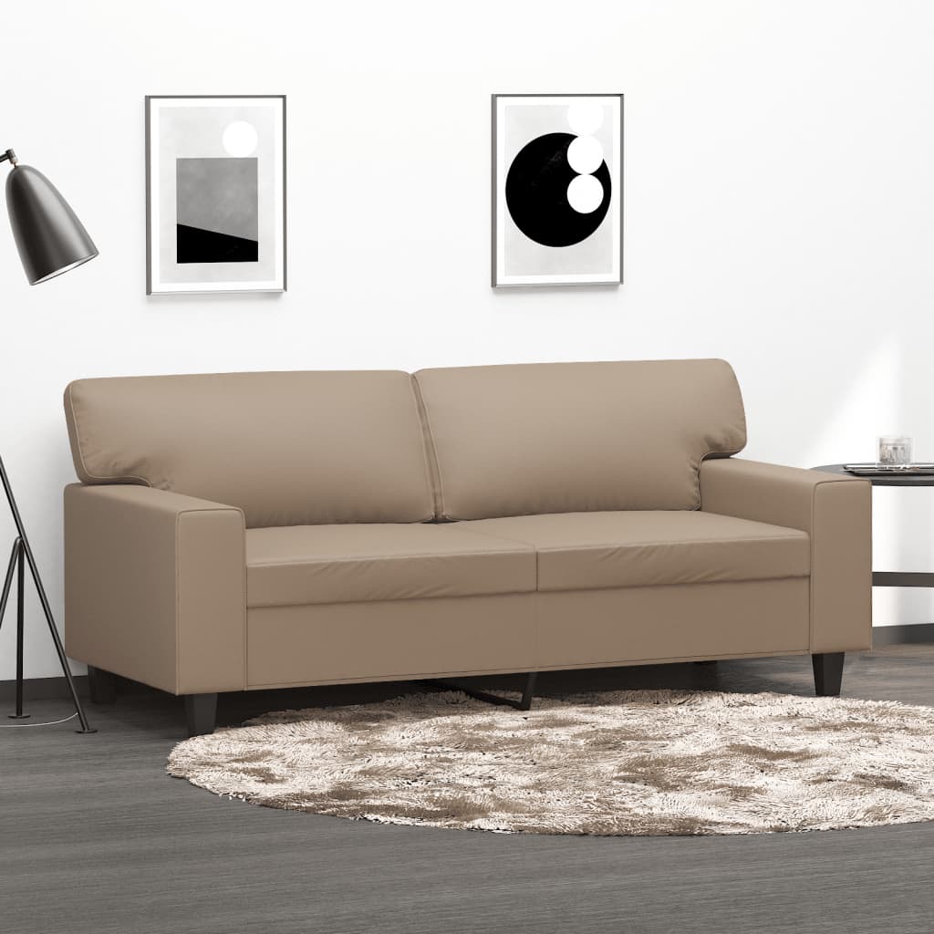 2-Seater Sofa Cappuccino 140 cm Faux Leather