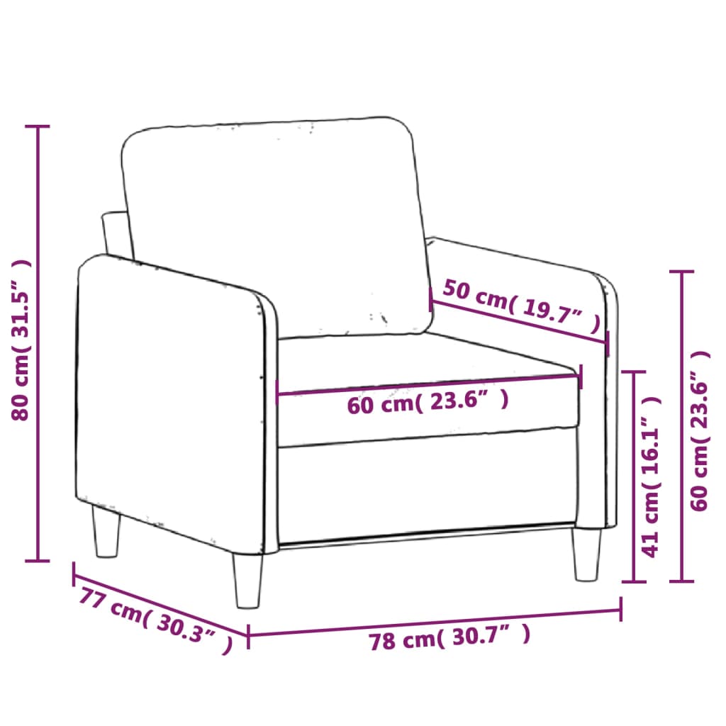 Sofa Chair Dark Grey 60 cm Velvet