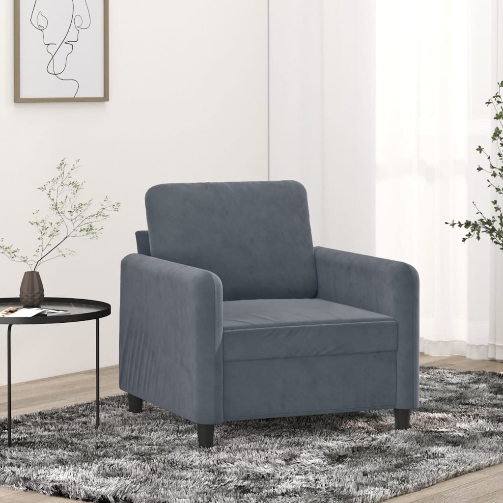 Sofa Chair Dark Grey 60 cm Velvet