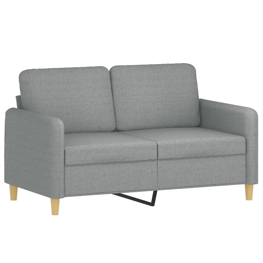 2-Seater Sofa Light Grey 120 cm Fabric