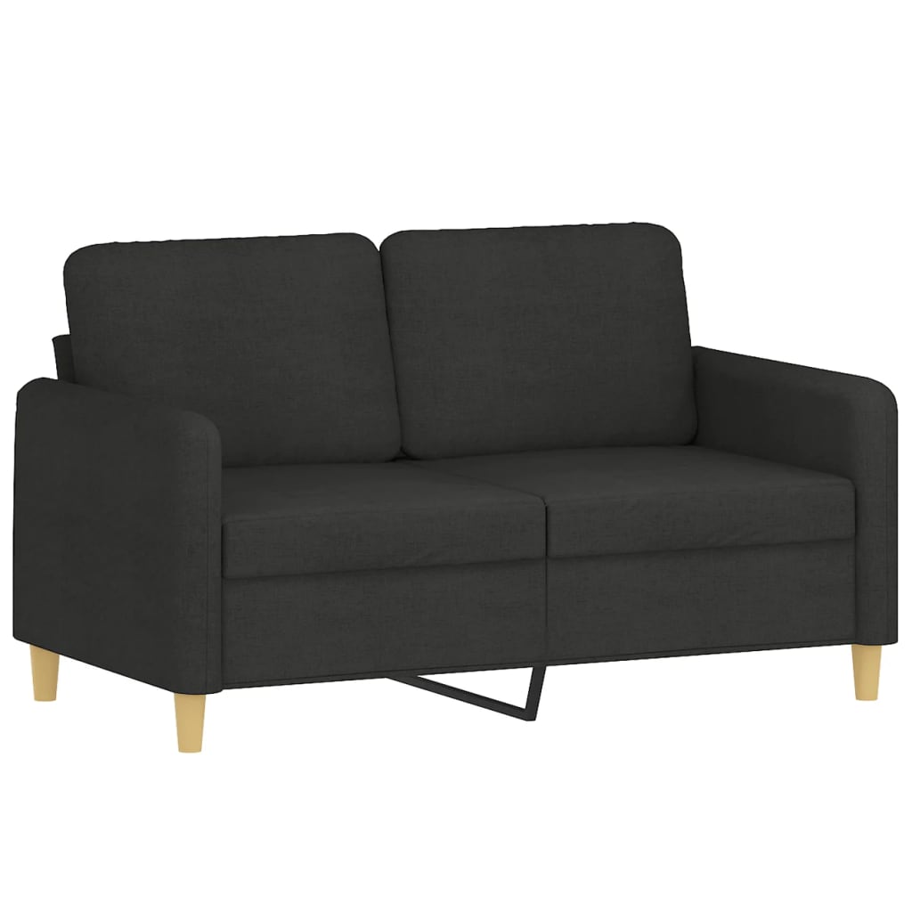 2-Seater Sofa Black 120 cm Fabric