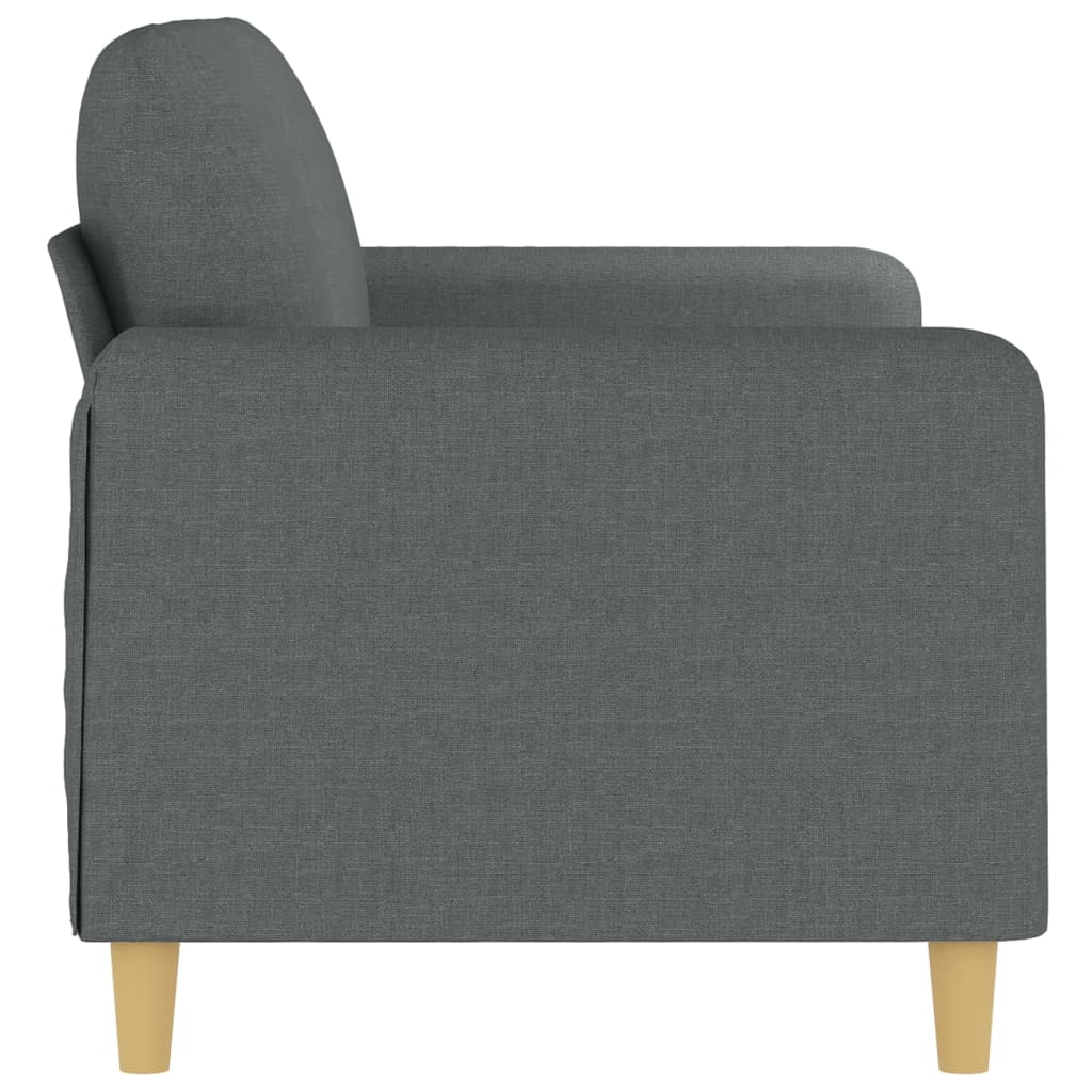 2-Seater Sofa Dark Grey 140 cm Fabric