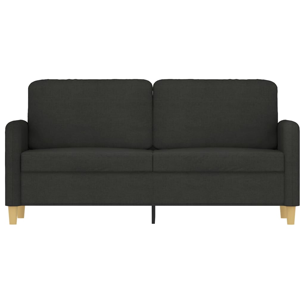 2-Seater Sofa Black 140 cm Fabric