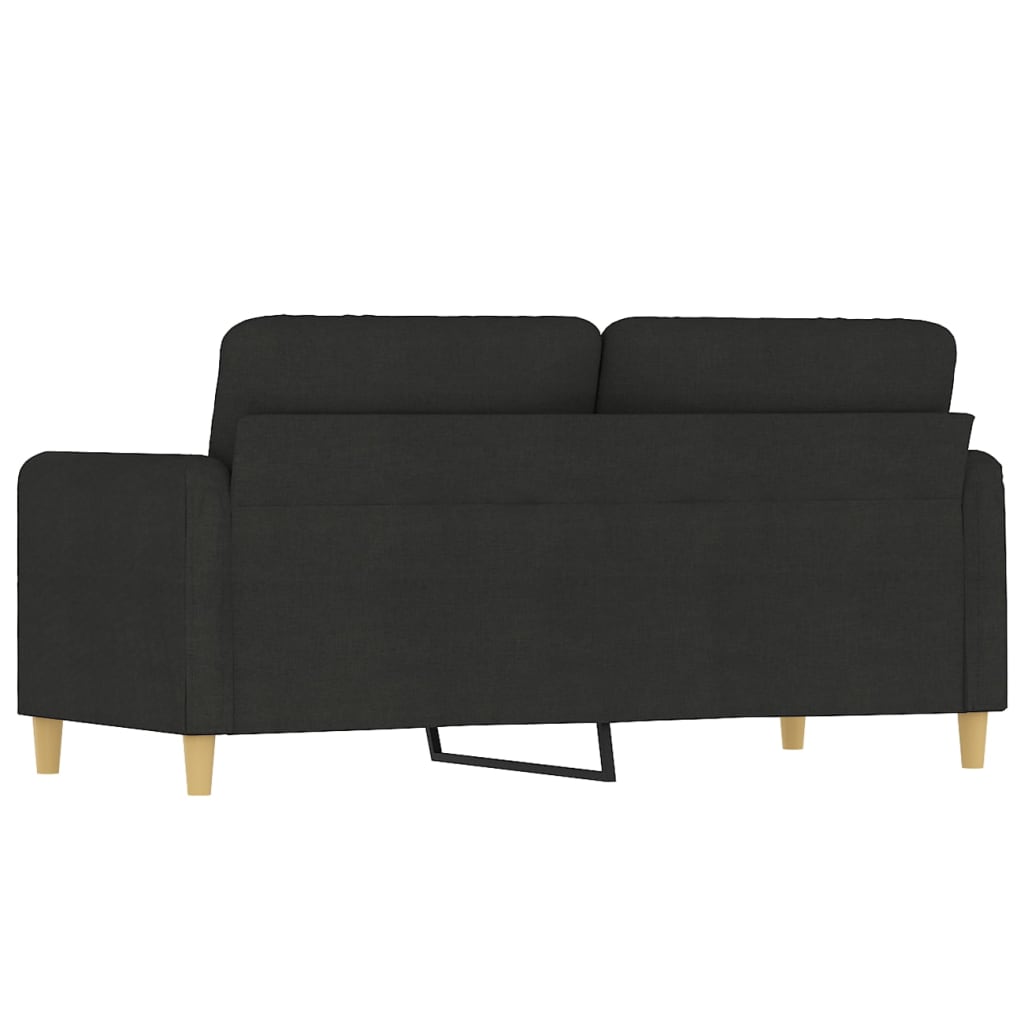 2-Seater Sofa Black 140 cm Fabric