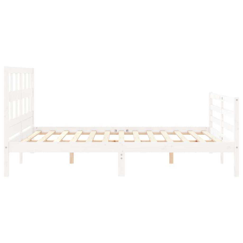 Bed Frame without Mattress White 150x200 cm Solid Wood