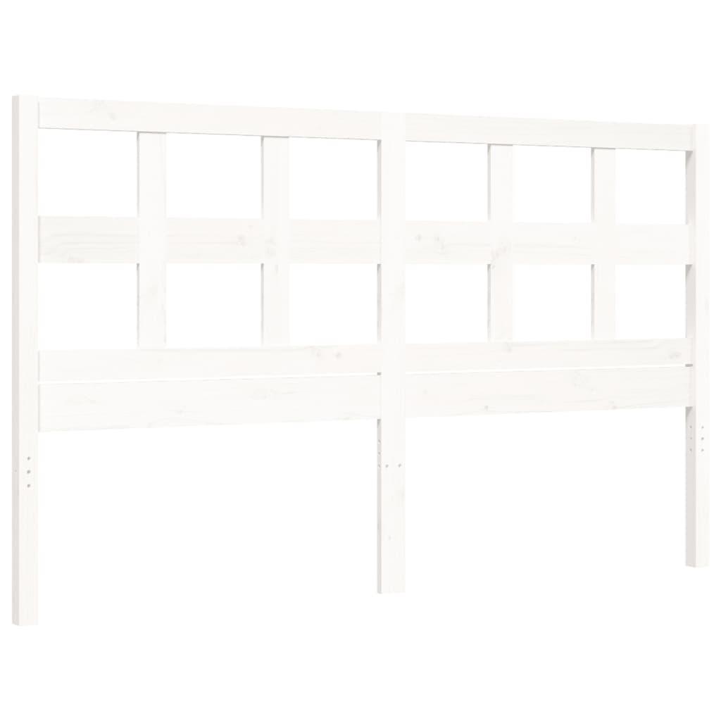 Bed Frame without Mattress White 150x200 cm Solid Wood