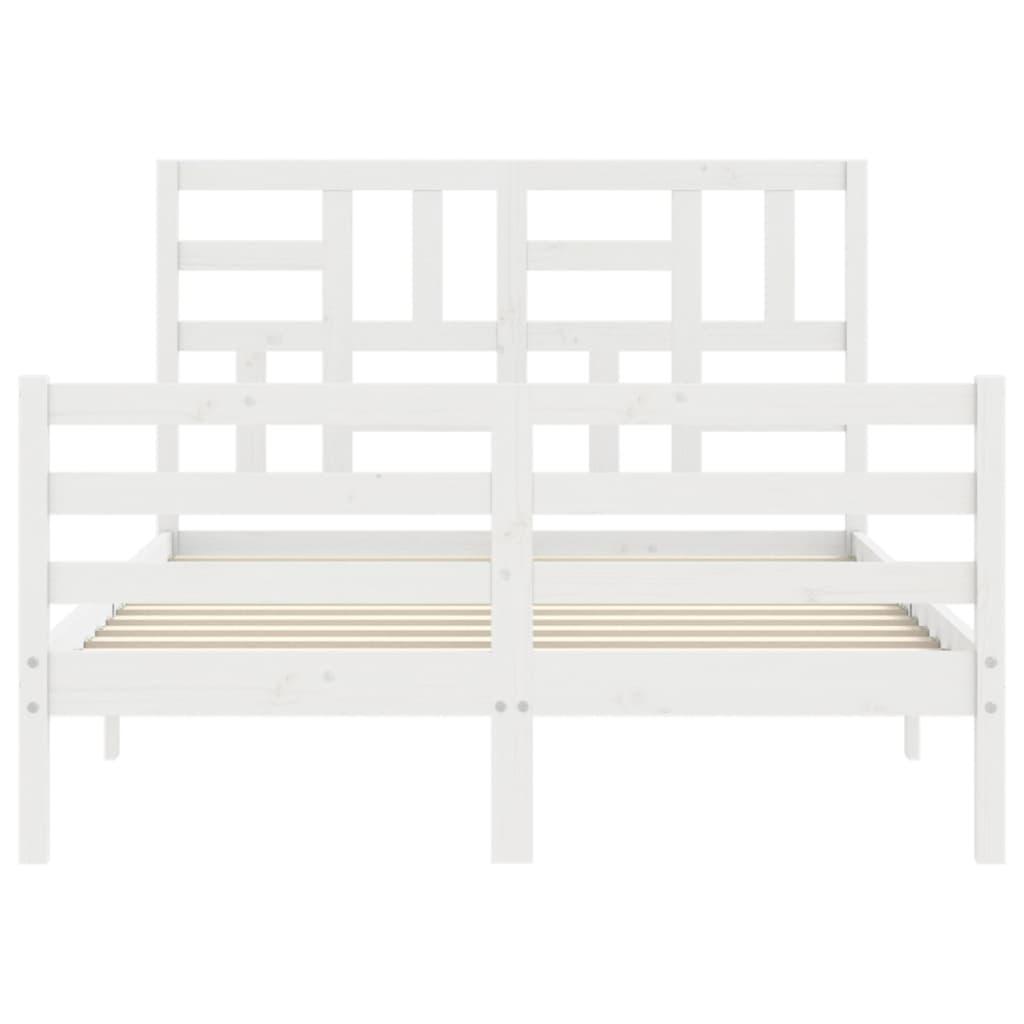 Bed Frame without Mattress White 135x190 cm Solid Wood