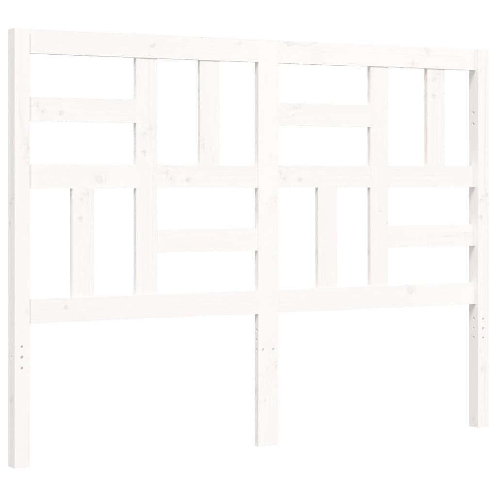 Bed Frame without Mattress White 135x190 cm Solid Wood