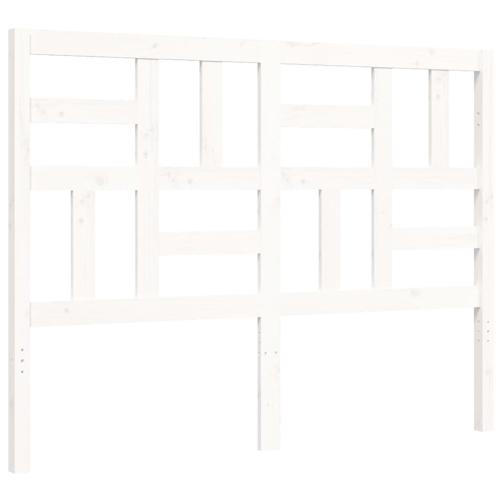 Bed Frame without Mattress White 135x190 cm Solid Wood