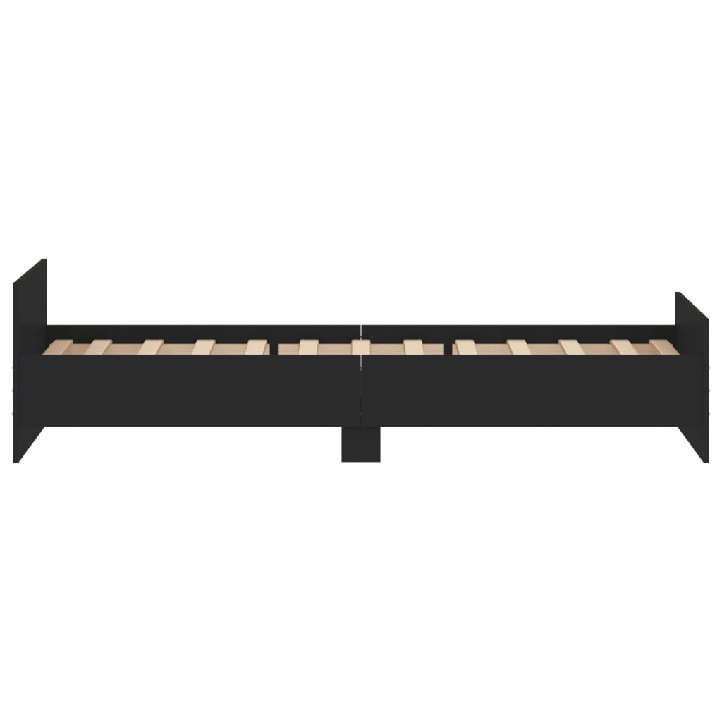 Bed Frame without Mattress Black 90x190 cm Engineered Wood