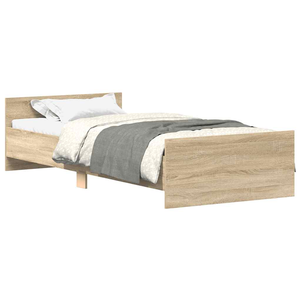 Bed Frame without Mattress Sonoma Oak 90x190 cm Engineered Wood
