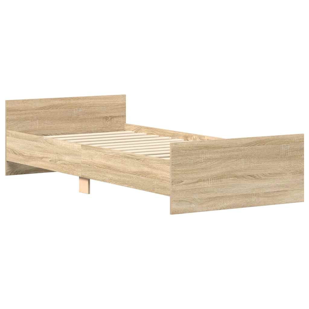 Bed Frame without Mattress Sonoma Oak 90x190 cm Engineered Wood