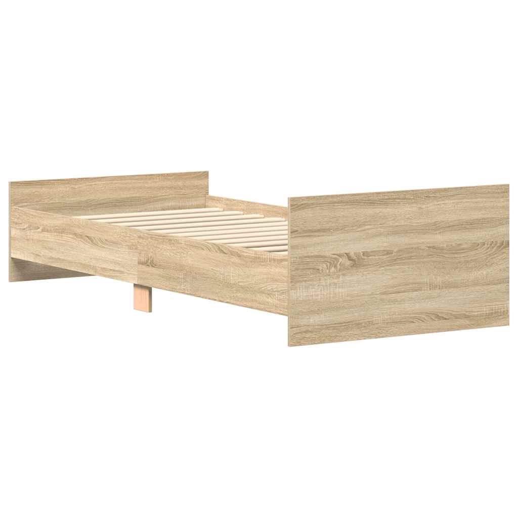 Bed Frame without Mattress Sonoma Oak 90x190 cm Engineered Wood
