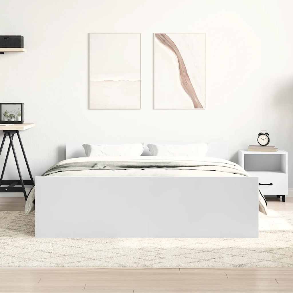 Bed Frame without Mattress White 150x200 cm