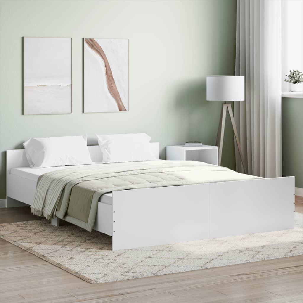 Bed Frame without Mattress White 150x200 cm