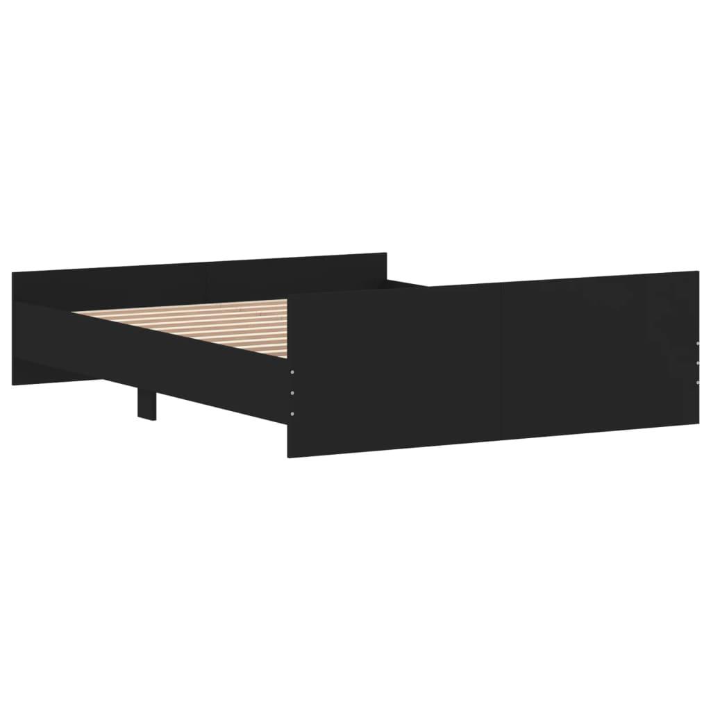 Bed Frame without Mattress Black 150x200 cm