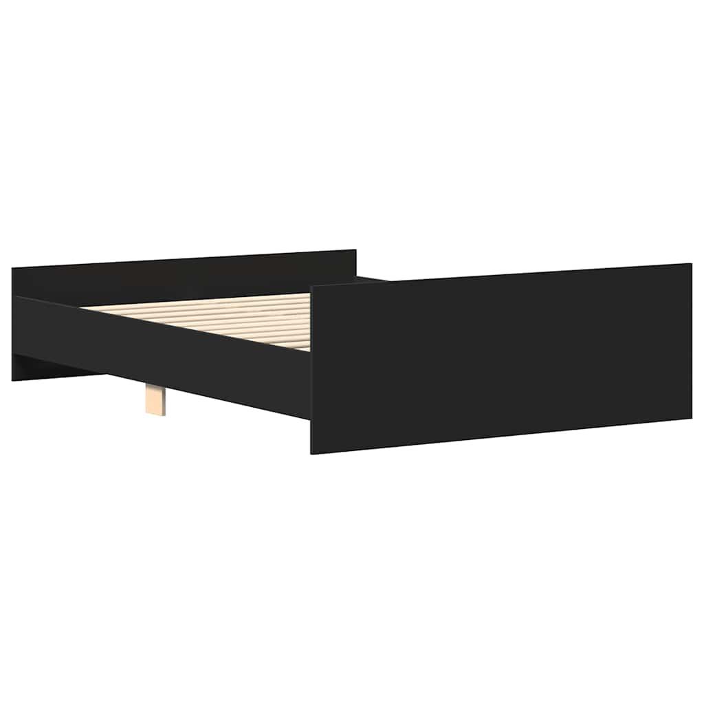 Bed Frame without Mattress Black 150x200 cm