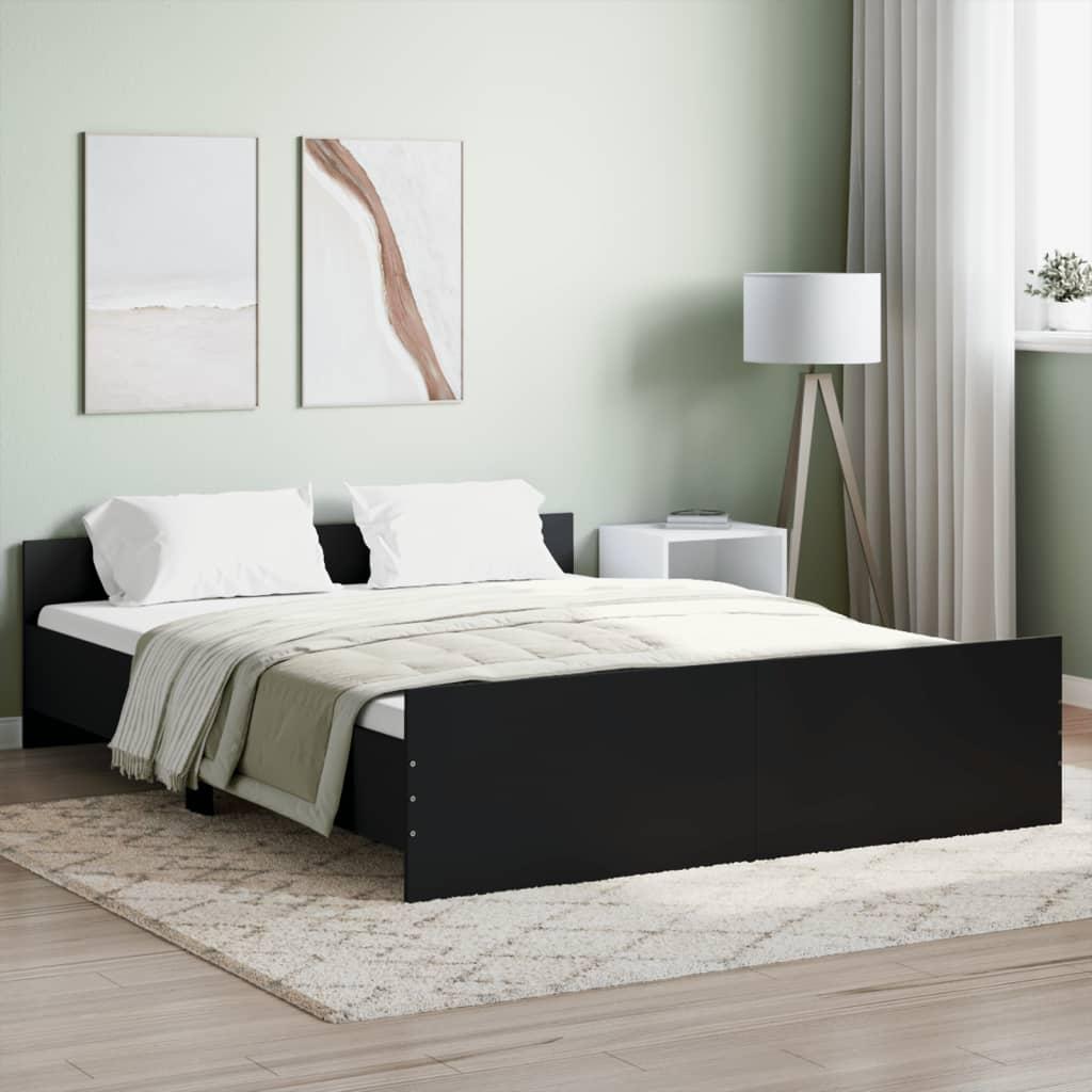 Bed Frame without Mattress Black 150x200 cm