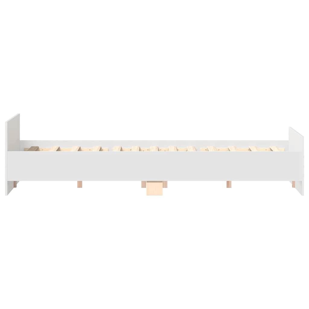 Bed Frame without Mattress White 183x203 cm King