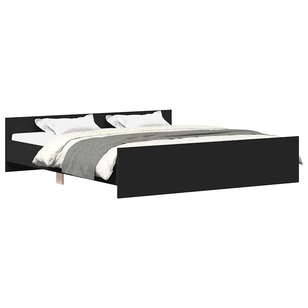 Bed Frame without Mattress Black 183x203 cm King