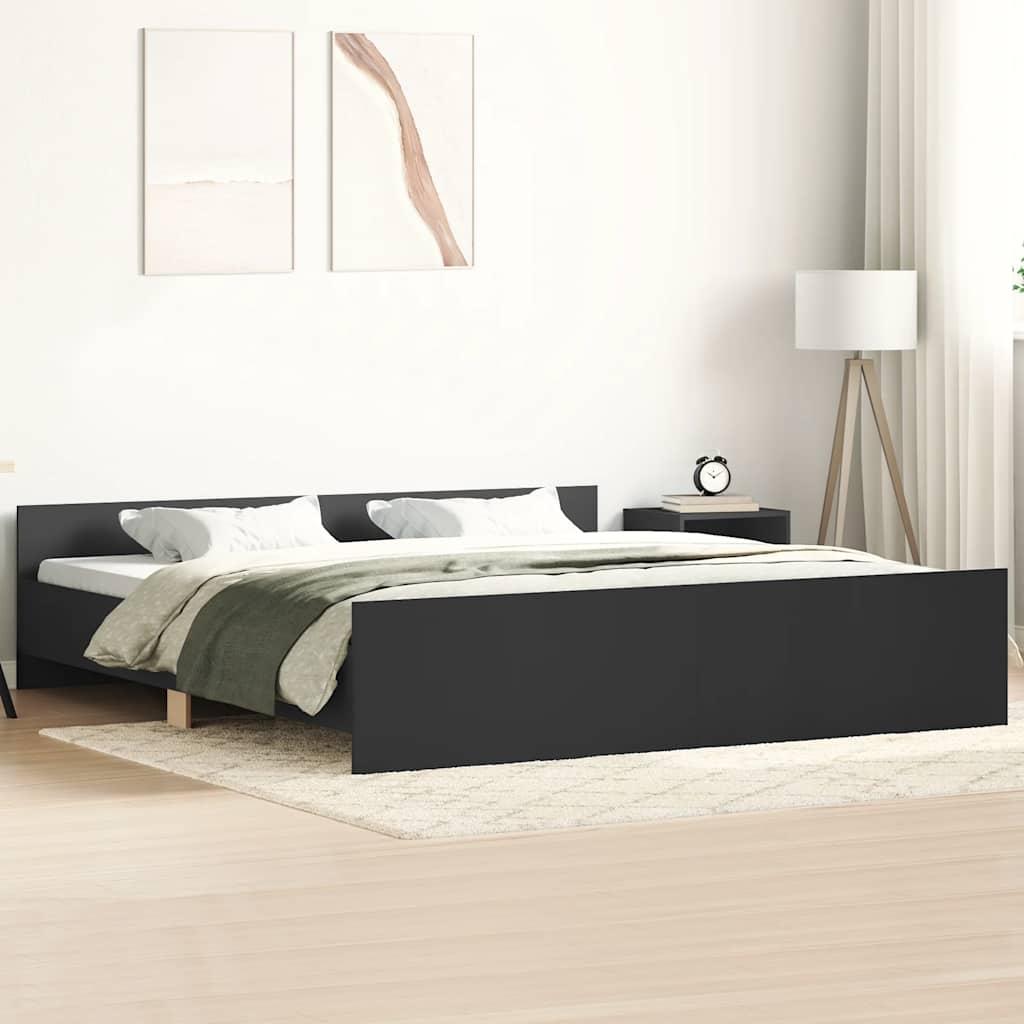 Bed Frame without Mattress Black 183x203 cm King