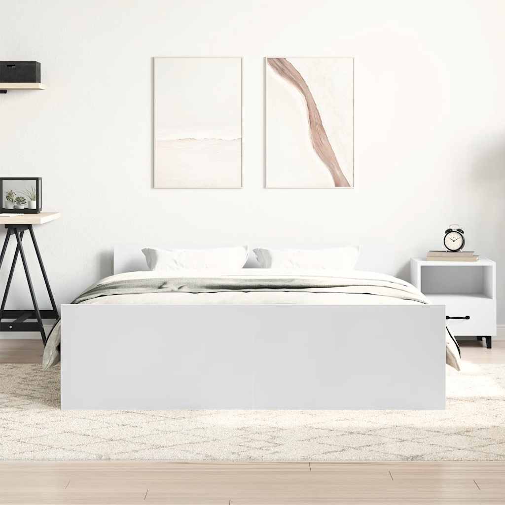 Bed Frame without Mattress White 135x190 cm