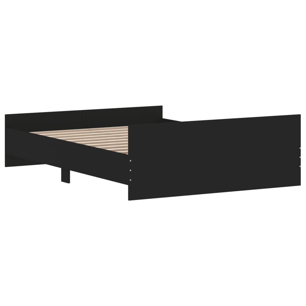 Bed Frame without Mattress Black 135x190 cm