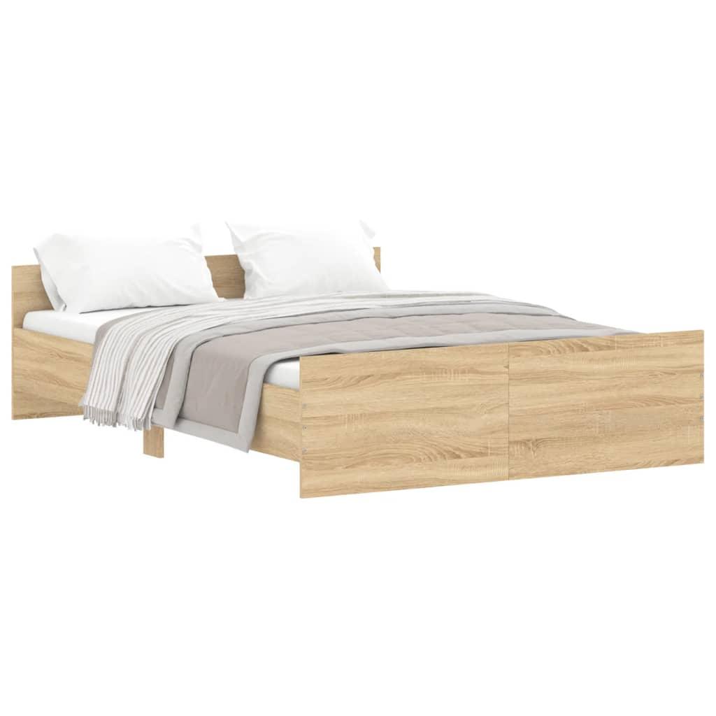 Bed Frame without Mattress Sonoma Oak 135x190 cm