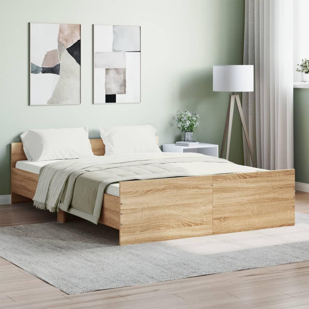 Bed Frame without Mattress Sonoma Oak 135x190 cm