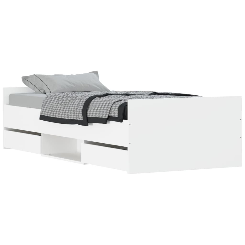 Bed Frame without Mattress White 90x190 cm