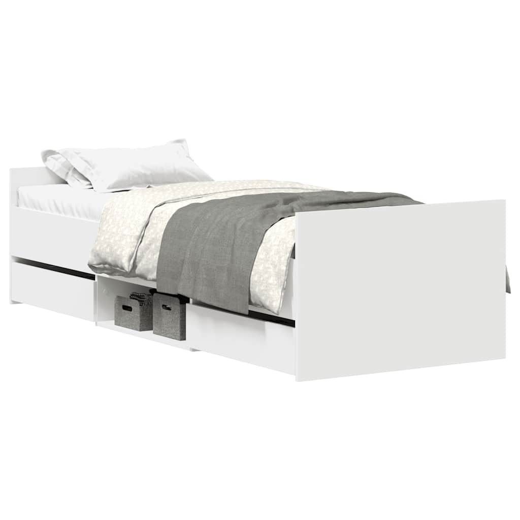 Bed Frame without Mattress White 90x190 cm