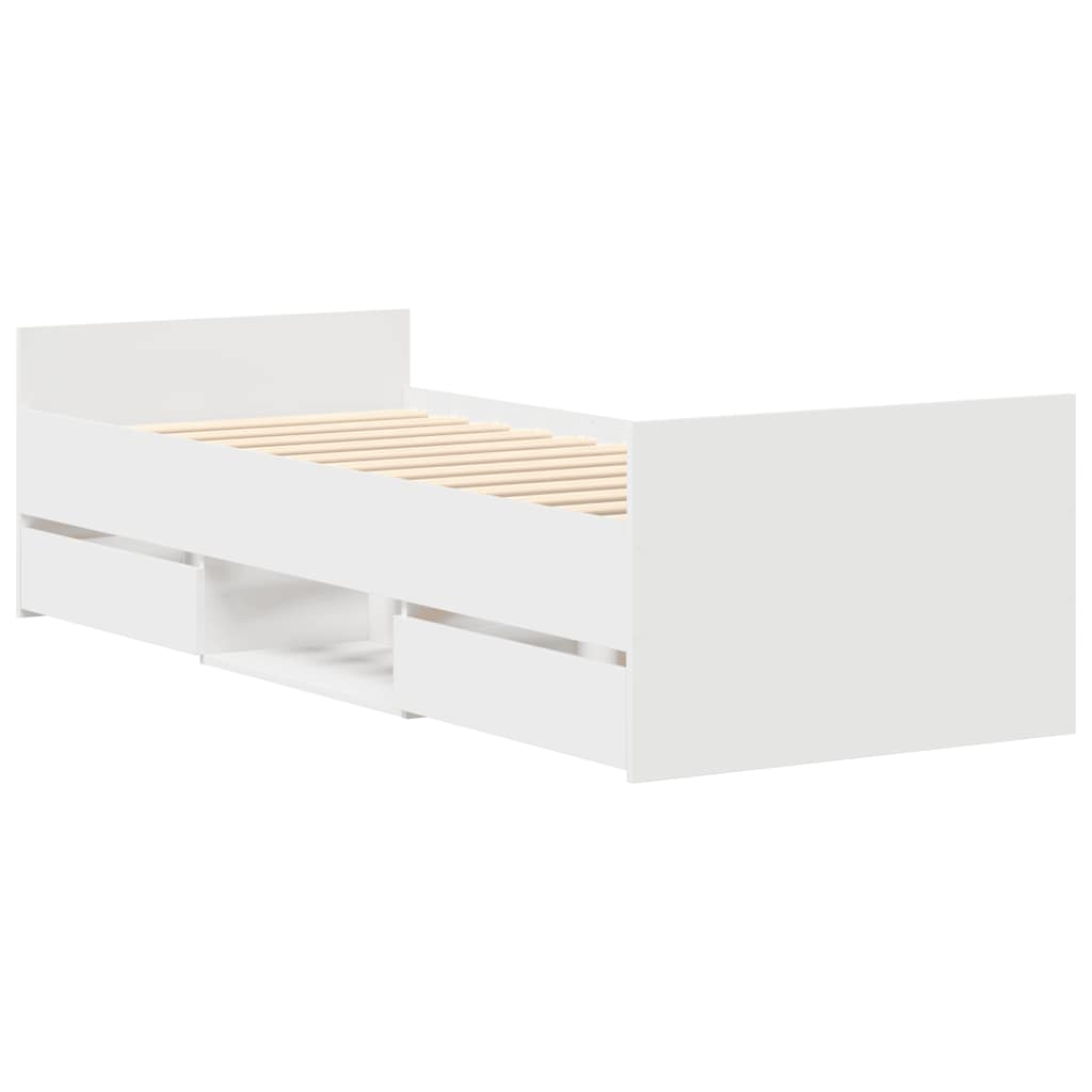 Bed Frame without Mattress White 90x190 cm