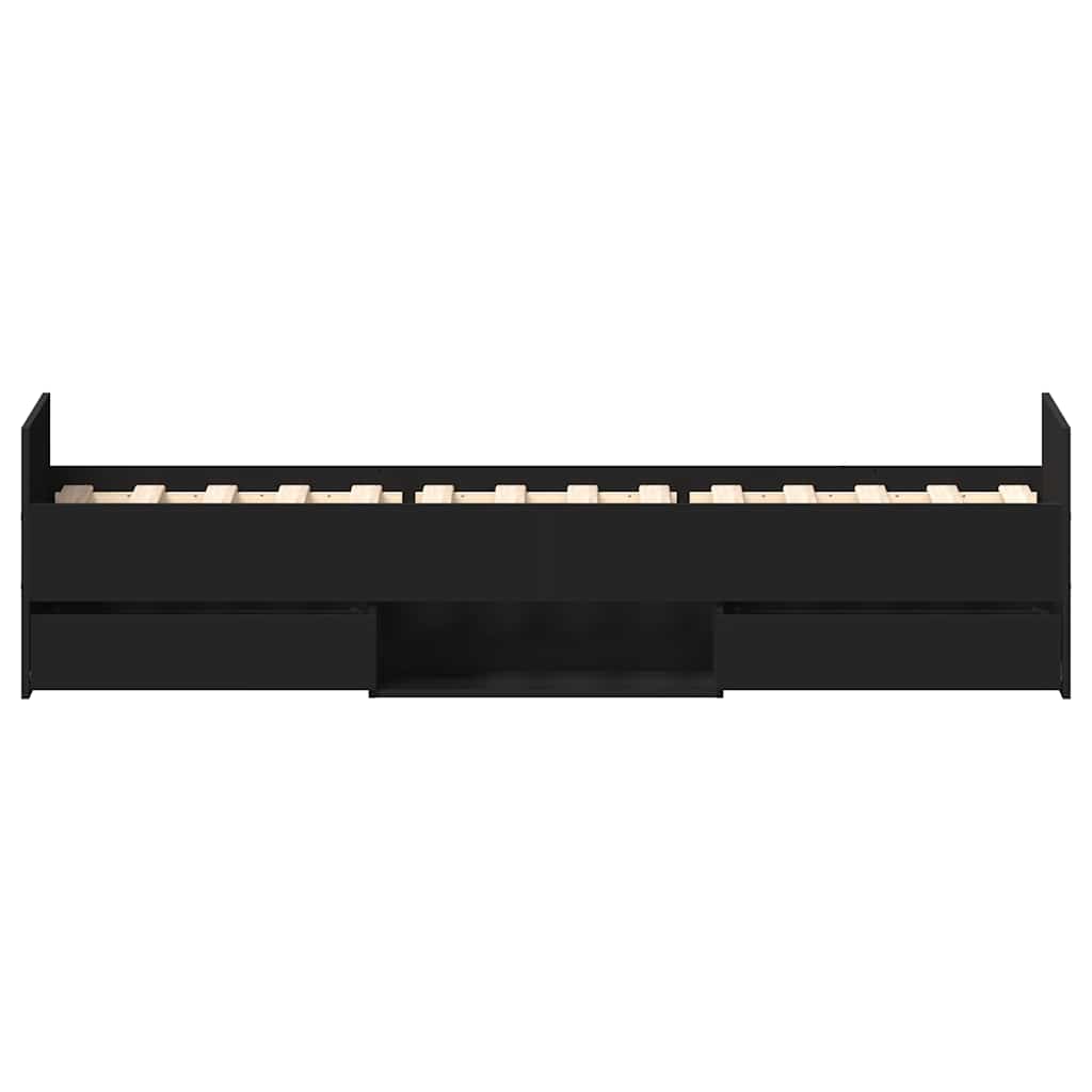 Bed Frame without Mattress Black 90x190 cm