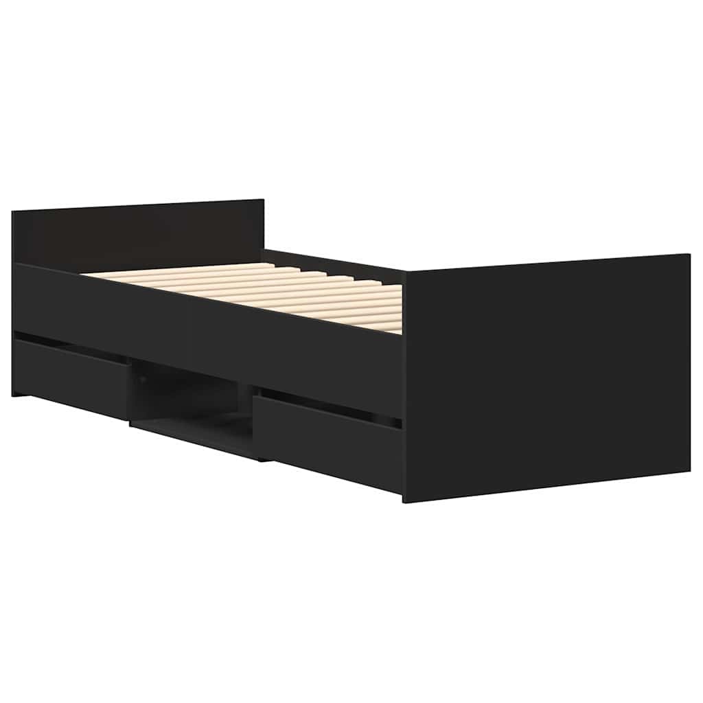 Bed Frame without Mattress Black 90x190 cm