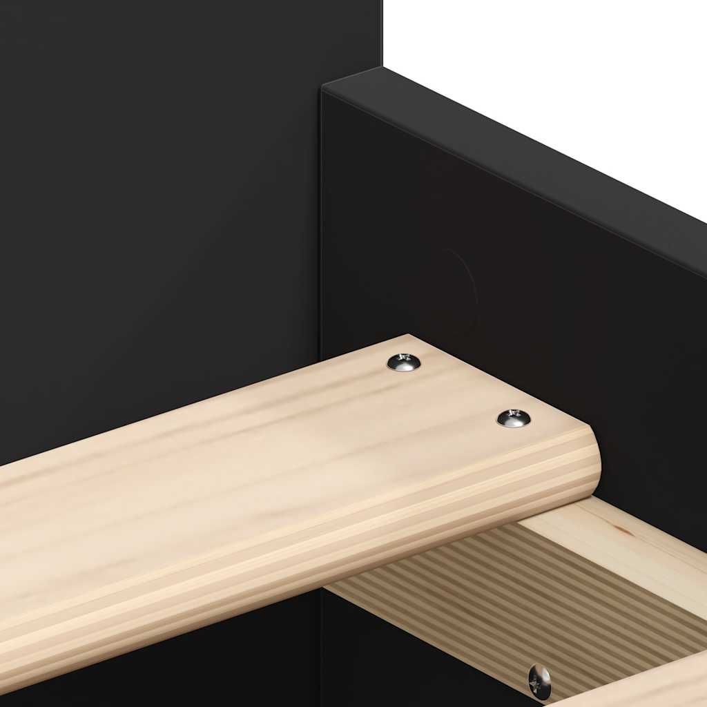 Bed Frame without Mattress Black 90x190 cm