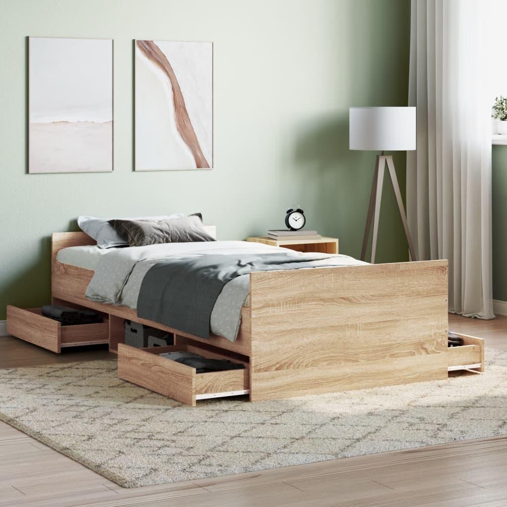 Bed Frame without Mattress Sonoma Oak 90x190 cm