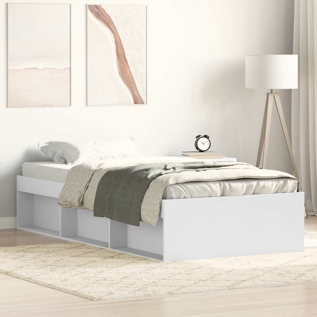 Bed Frame without Mattress White 90x190 cm