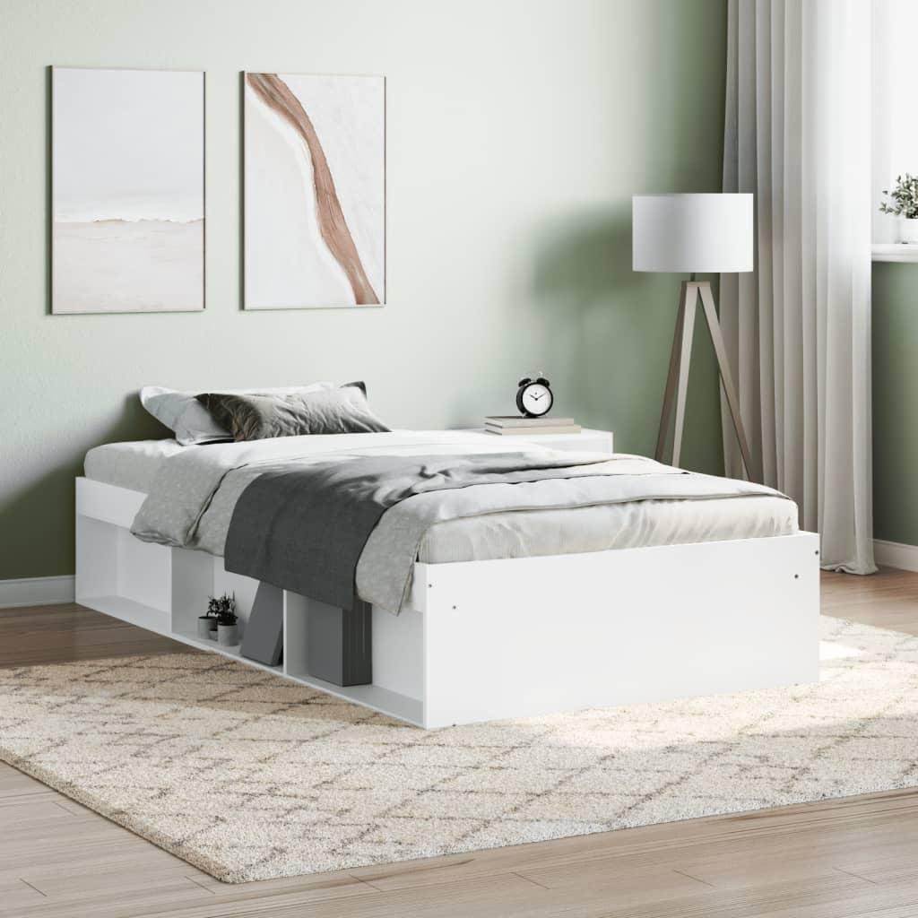 Bed Frame without Mattress White 90x190 cm