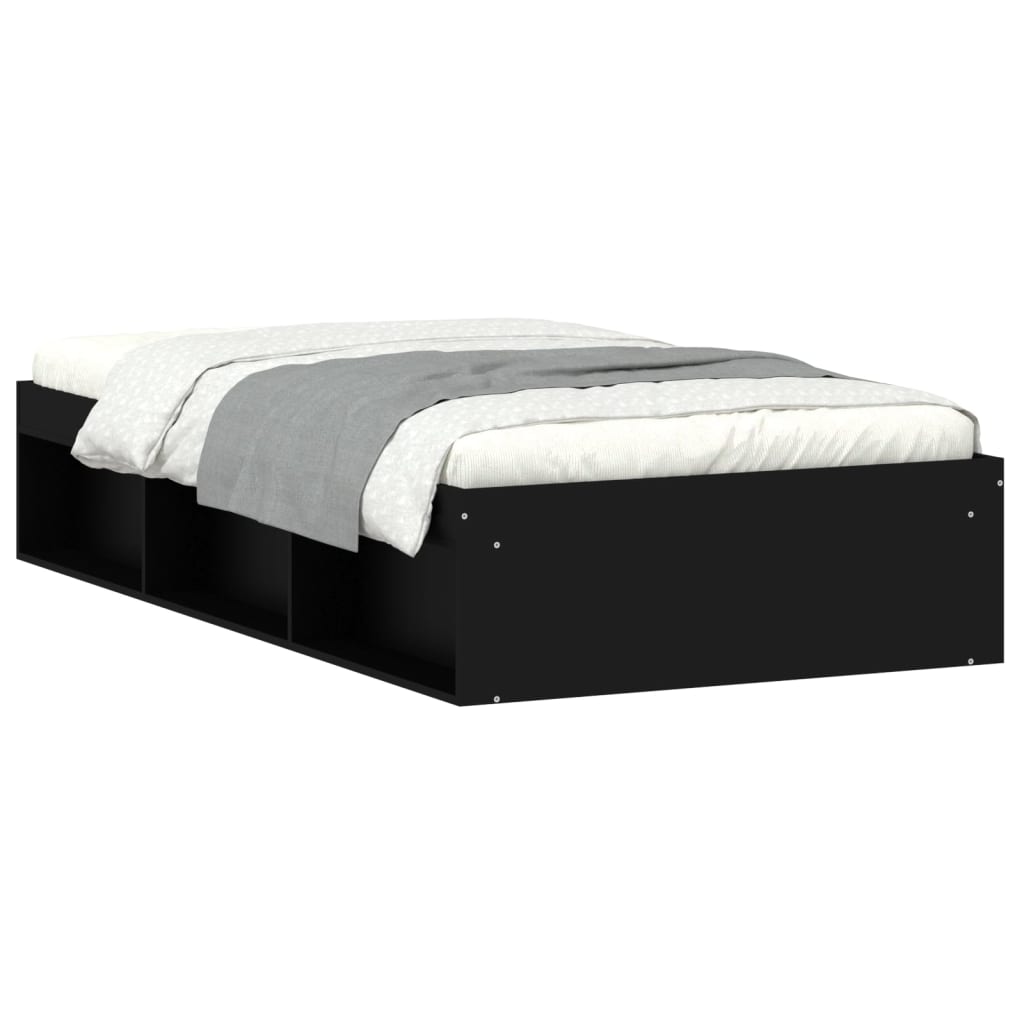 Bed Frame without Mattress Black 90x190 cm