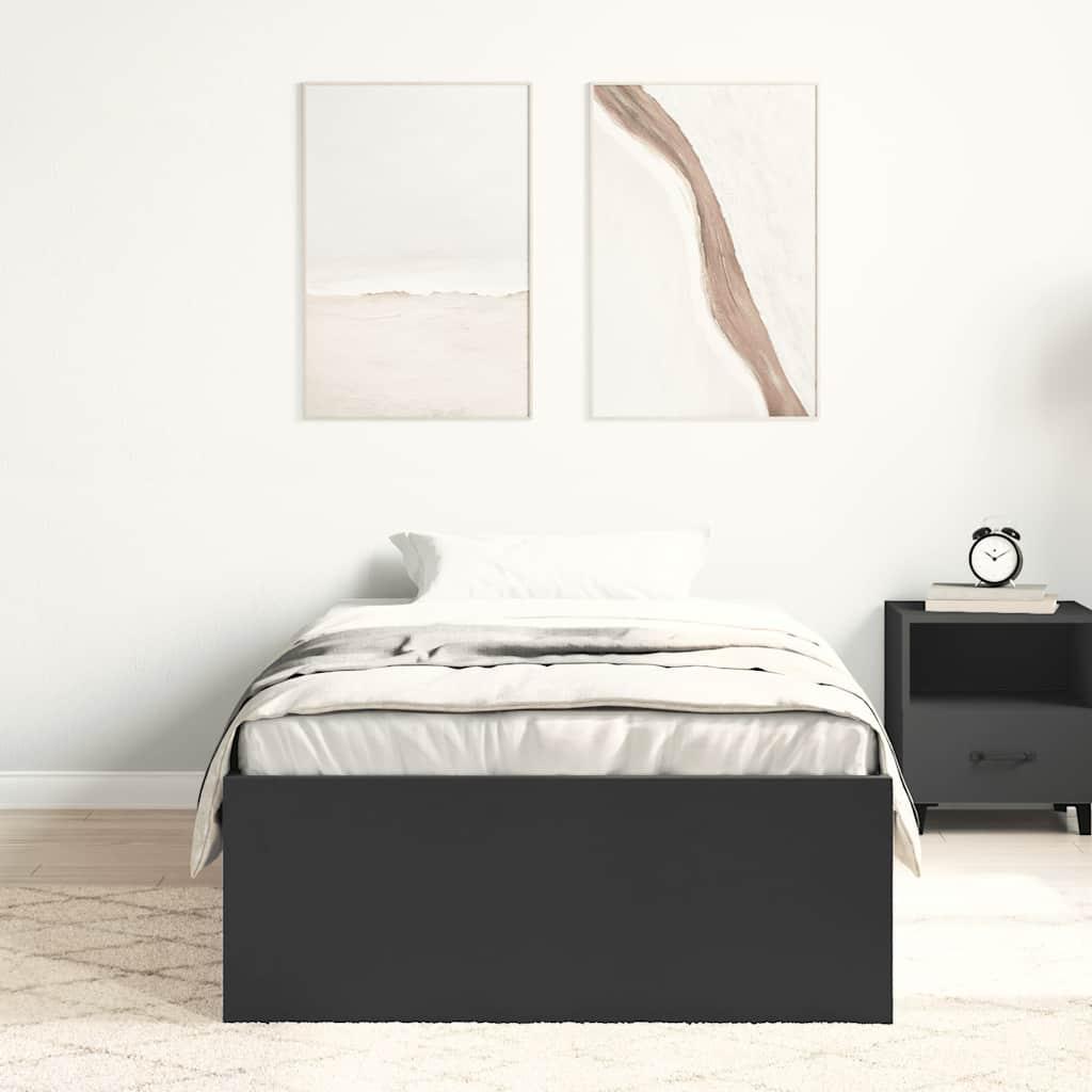 Bed Frame without Mattress Black 90x190 cm